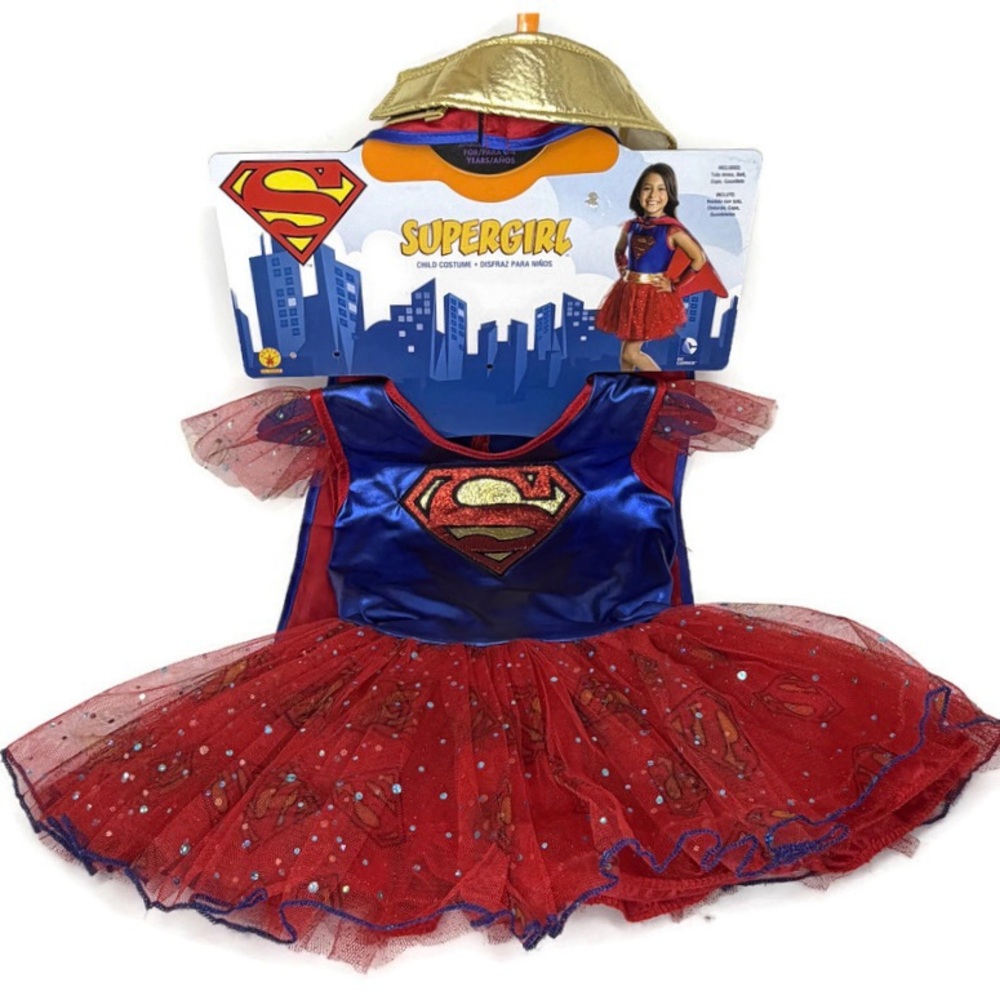 Supergirl 4 Piece Costume Girls Small 4-6